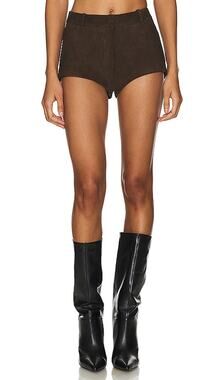 Lamarque Suede Chocolate Annaise Shorts Size M NWT